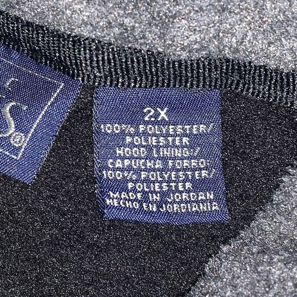 Basic Editions Mens 2X Full Zip Front Hooded Jacket Black Pockets‎ Lightweight - Picture 3 of 5